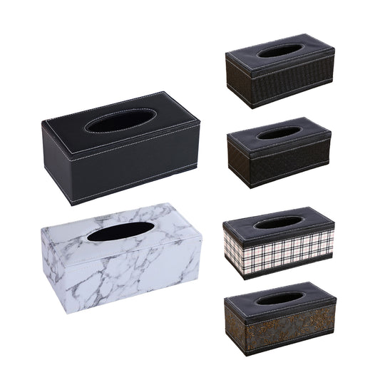 PU Leather Tissue Box Holder for Hotel and Office Table Decor