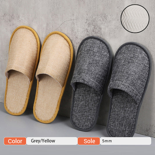 50 Pairs Closed Toe Disposable Slippers in White Grey Khaki