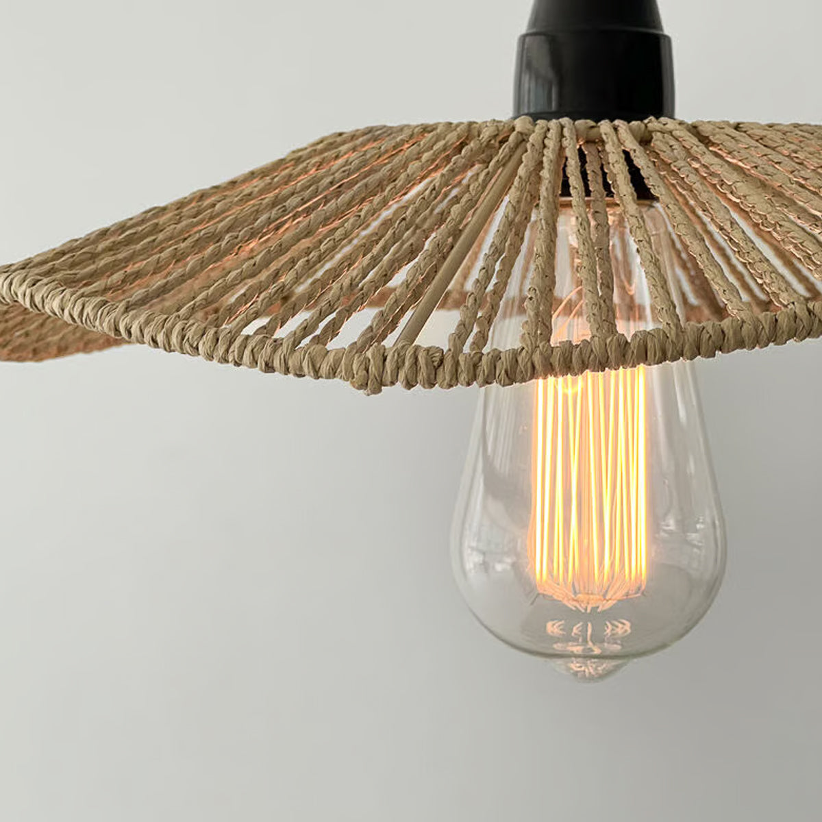 Handwoven Paper Rope Lamp Shade with Hollow Out Light Effect