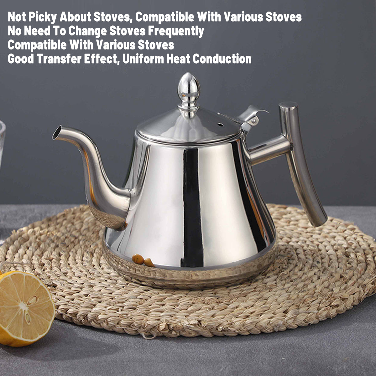 Thickened Stainless Steel Teapot Kettle With Strainer for Hotel Service