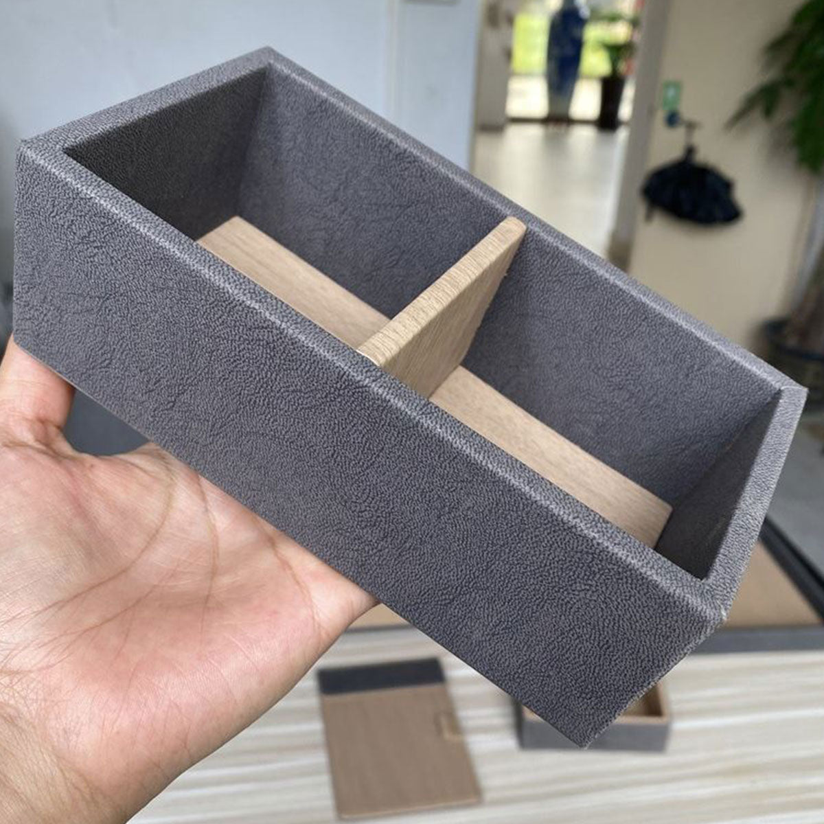 Double Compartment Tea Caddy for Hotel Rooms Tea Bags and Sugar