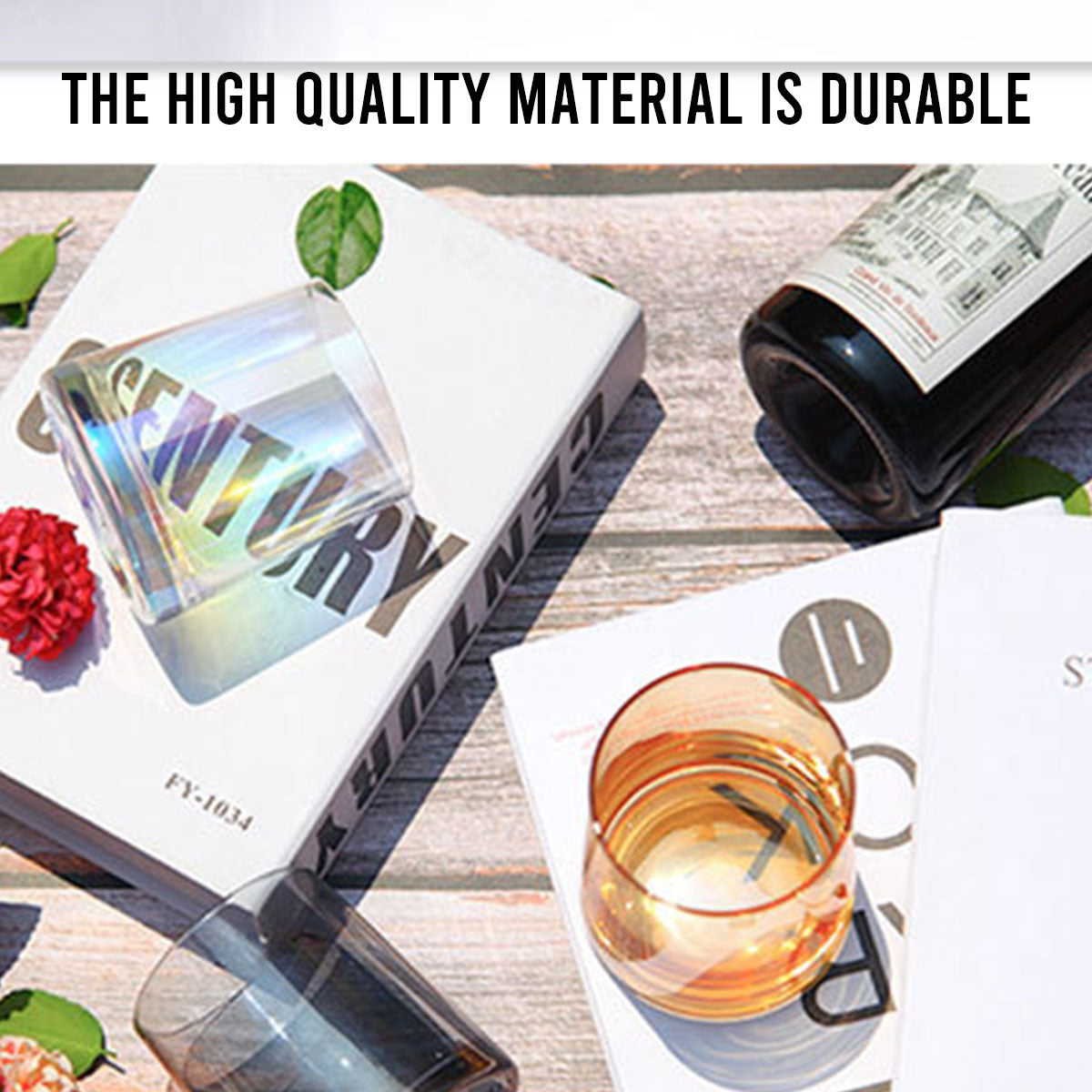 2Pcs Hotel Household Glass Toothwash Cups Set