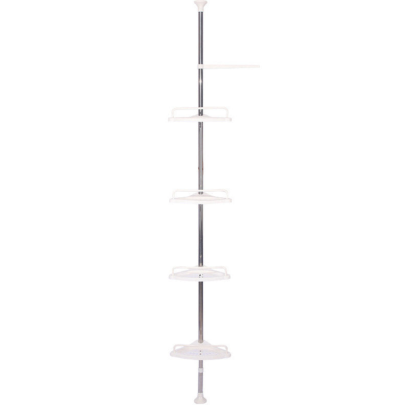 4 Shelves Retractable Bathroom Storage Shelf with Tension Rod