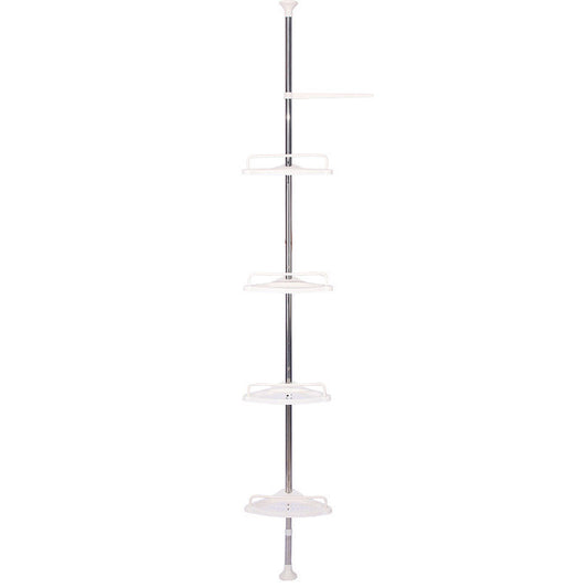 4 Shelves Retractable Bathroom Storage Shelf with Tension Rod