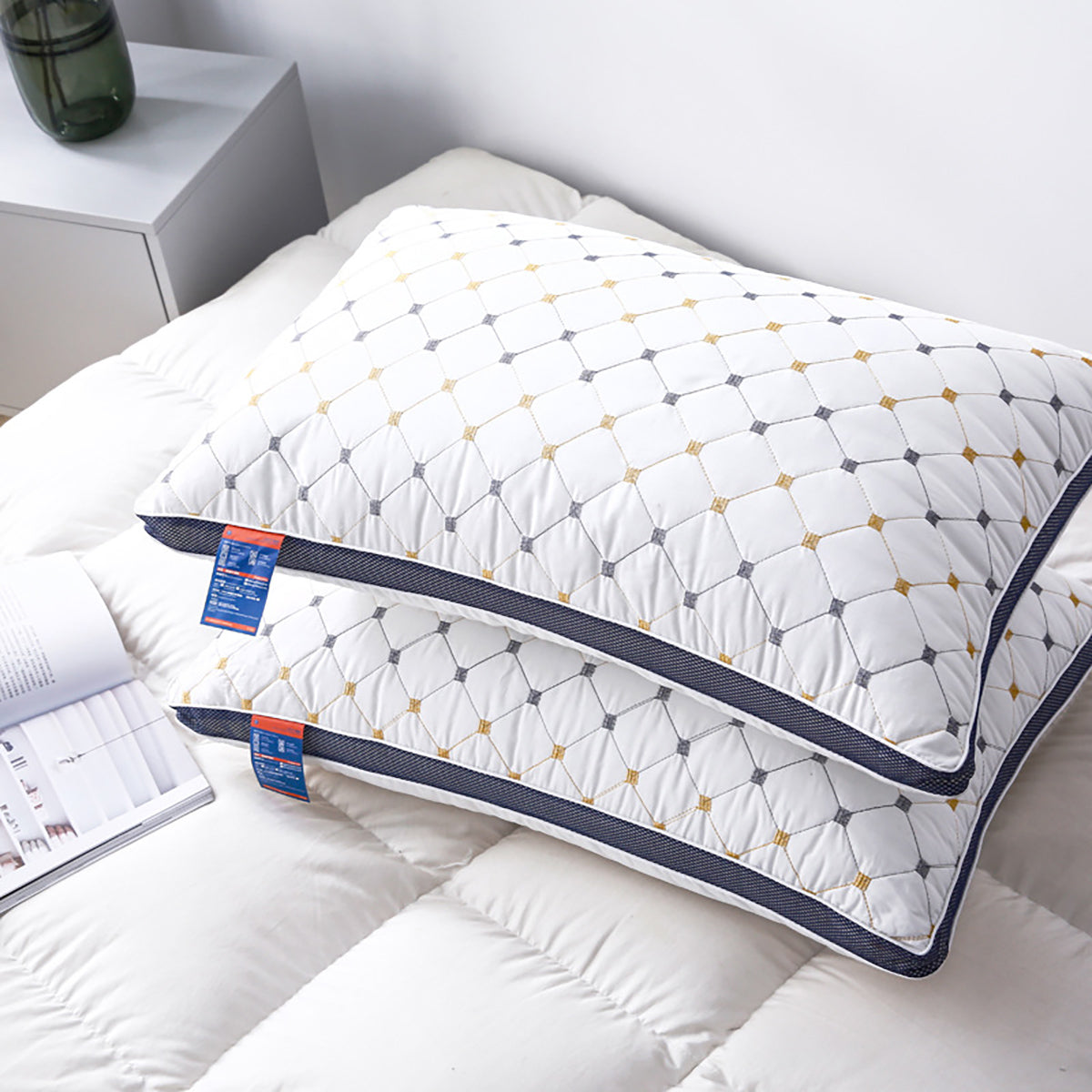 1-2PCS High Rebound Washable Hotel Polyester Bed Pillow
