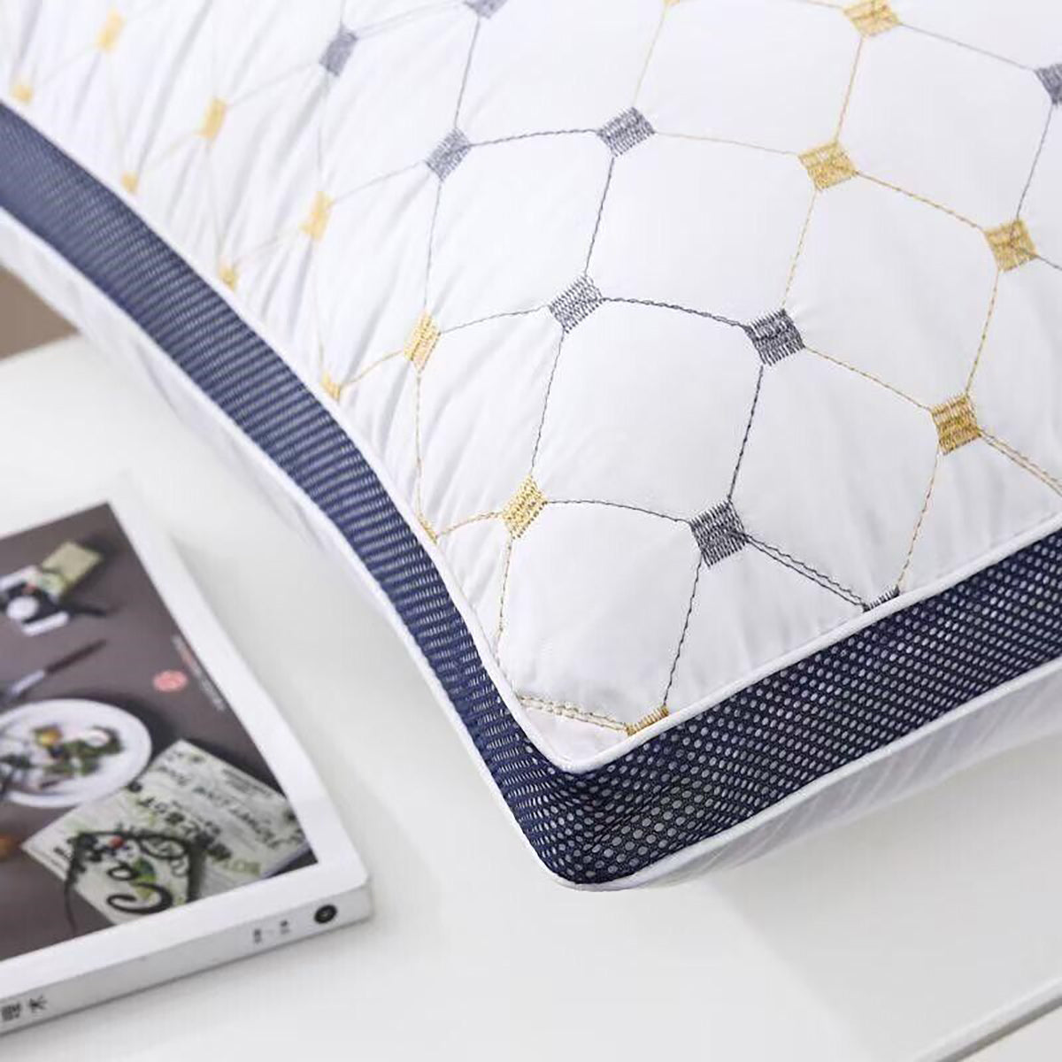 1-2PCS High Rebound Washable Hotel Polyester Bed Pillow