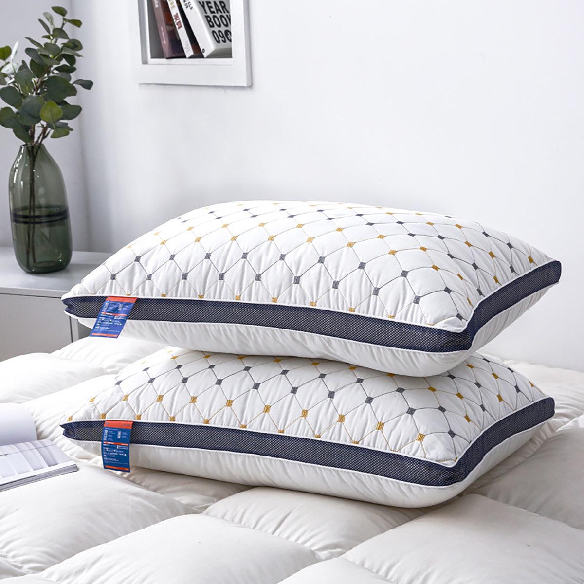 1-2PCS High Rebound Washable Hotel Polyester Bed Pillow