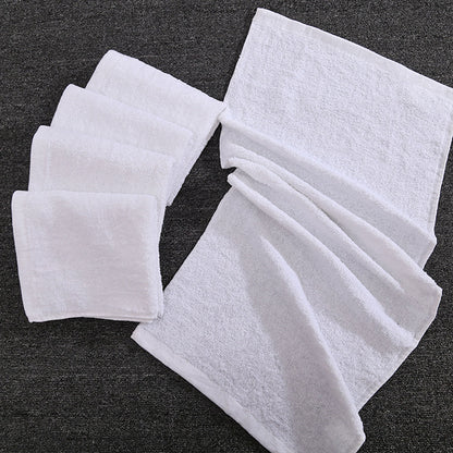 6pcs White Cotton Absorbent Bath Towels for Hotel & Home Use