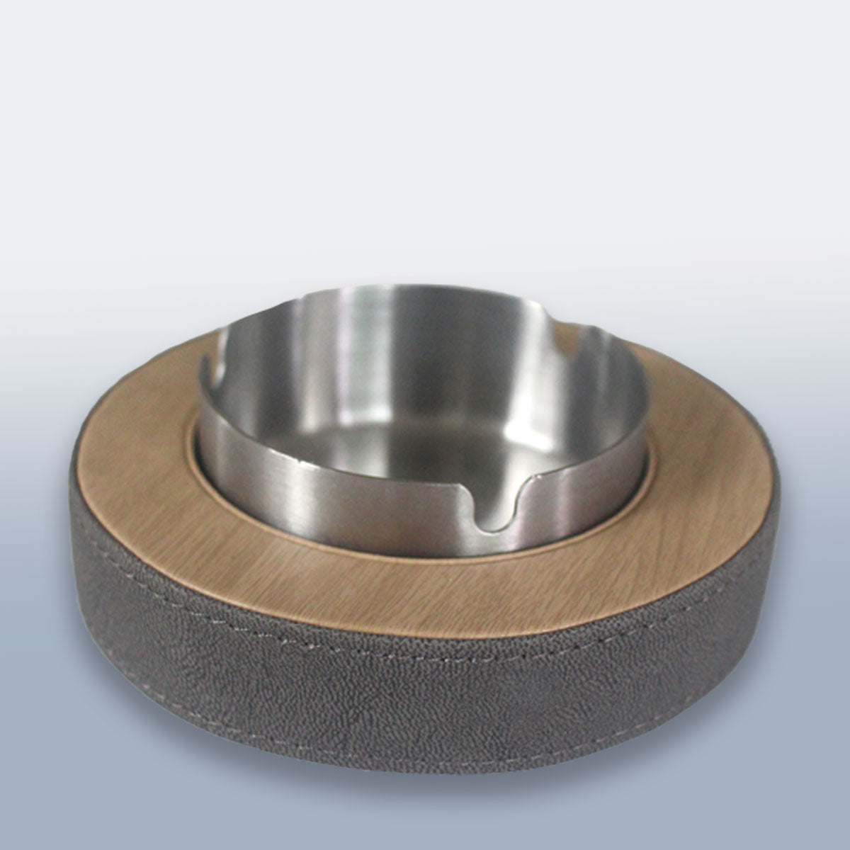 Leather Tissue Box Holder with Stainless Steel Ashtray for Hotel & Home Use