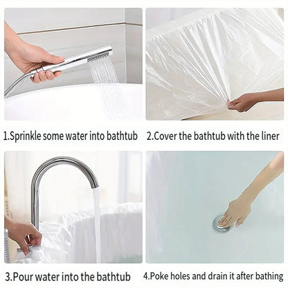 30pcs Disposable Bath Liners Waterproof Film for Hotels