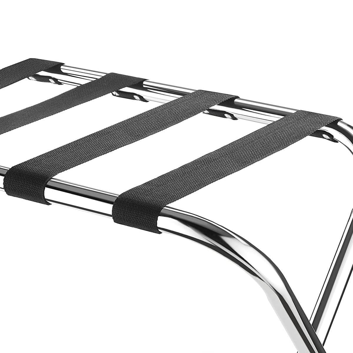 Hotel Foldable Stainless Steel Luggage Rack with Anti Slip Straps