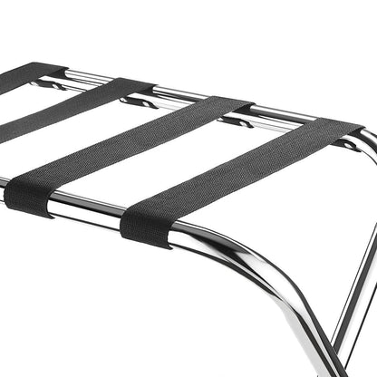 Hotel Foldable Stainless Steel Luggage Rack with Anti Slip Straps