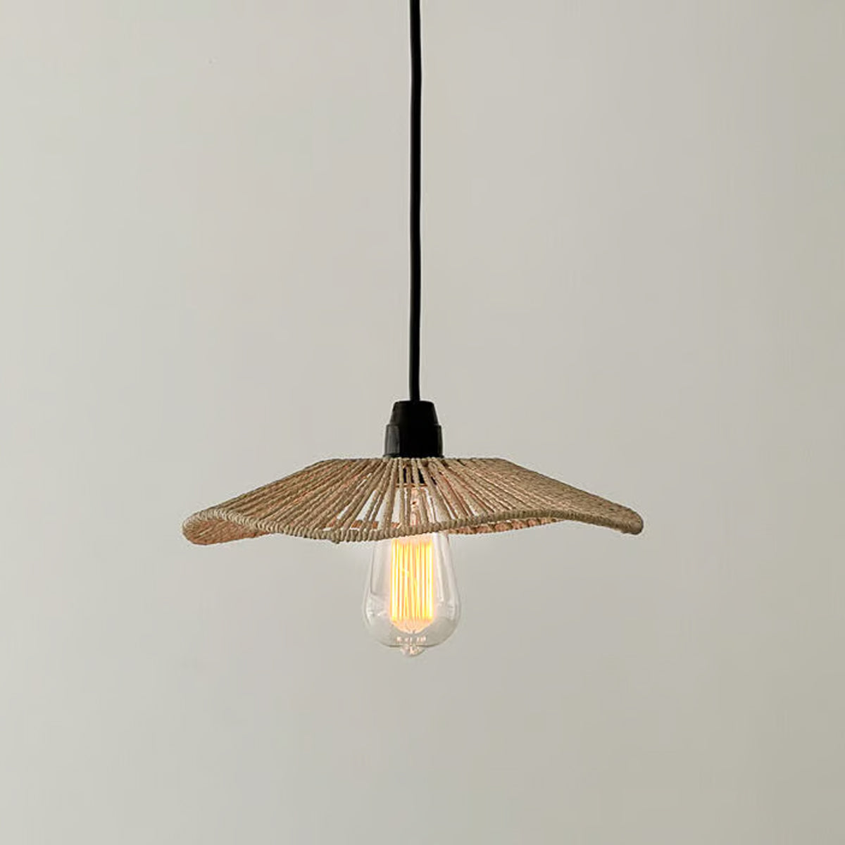Handwoven Paper Rope Lamp Shade with Hollow Out Light Effect
