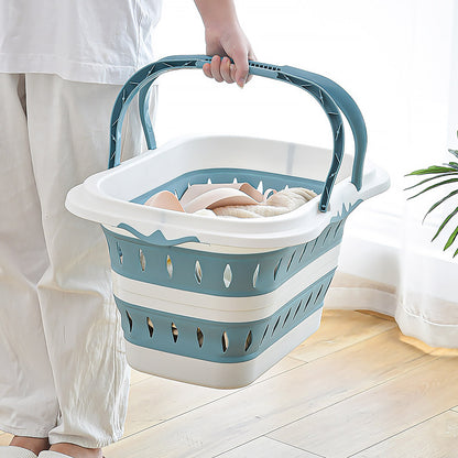 Large Folding Laundry Basket Plastic Dirty Clothes Hamper