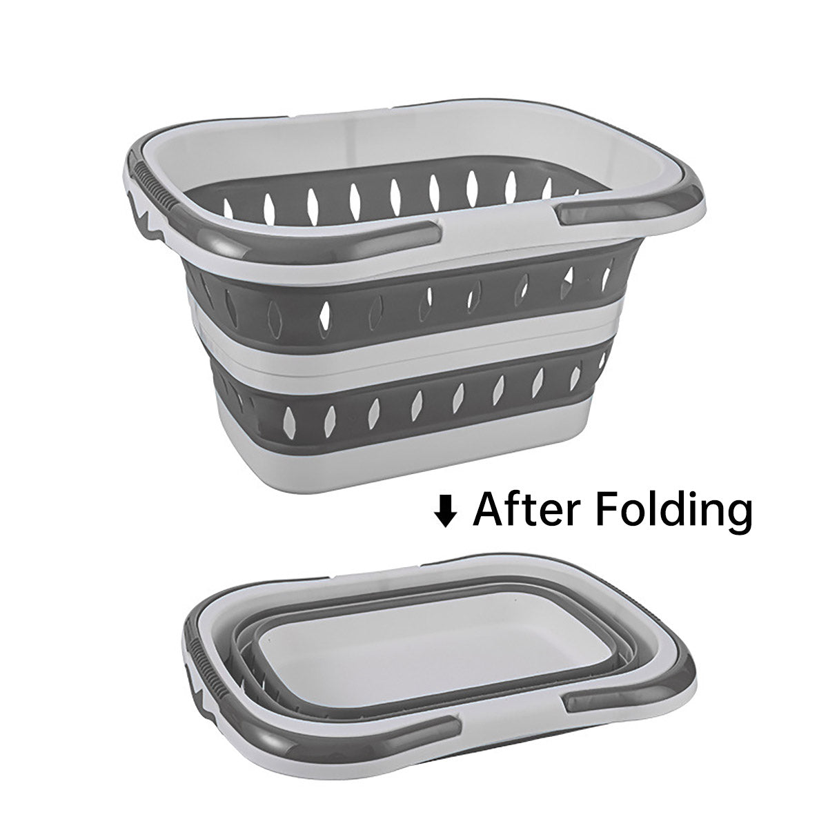 Large Folding Laundry Basket Plastic Dirty Clothes Hamper