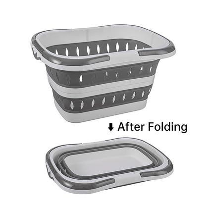 Large Folding Laundry Basket Plastic Dirty Clothes Hamper
