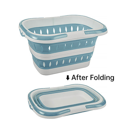 Large Folding Laundry Basket Plastic Dirty Clothes Hamper