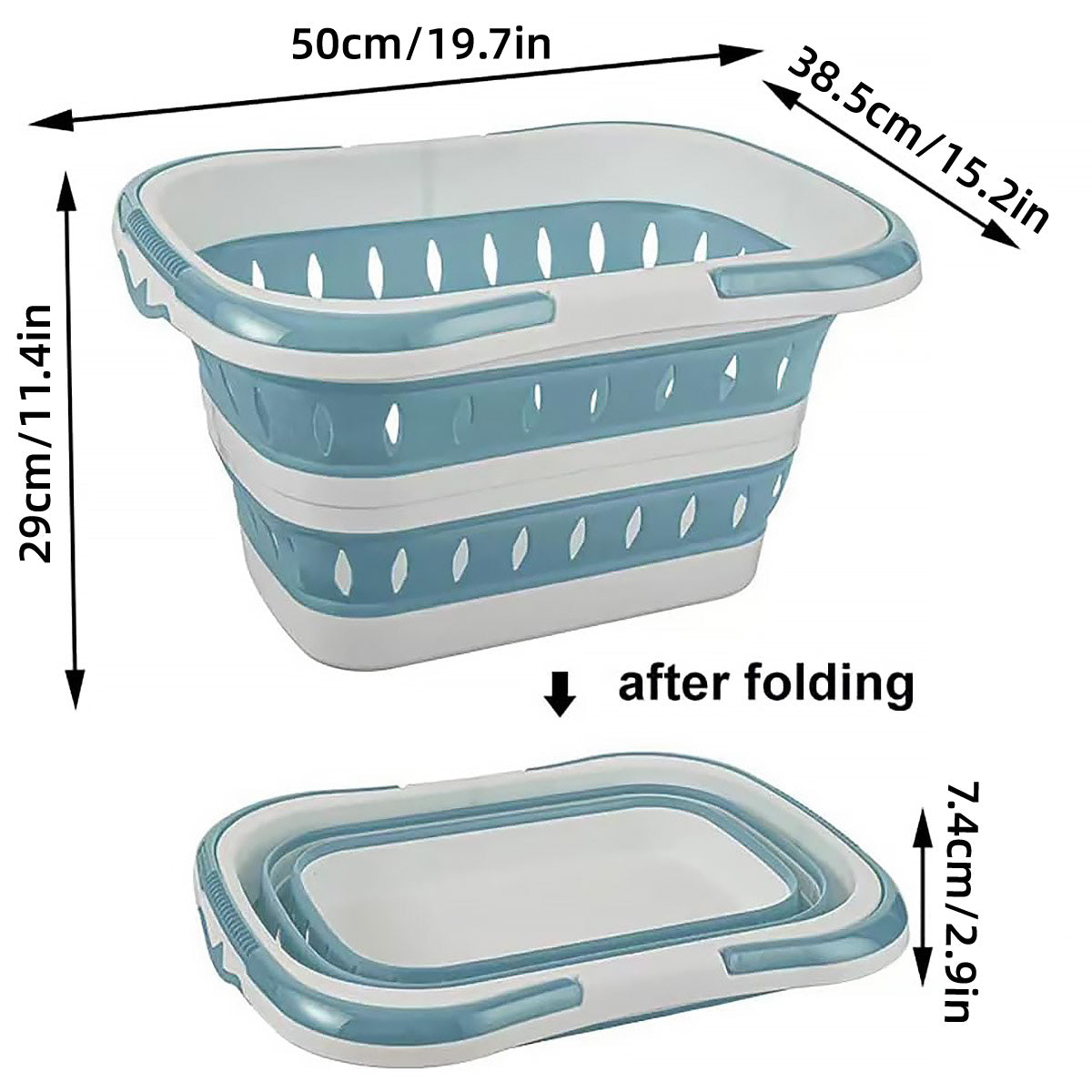 Large Folding Laundry Basket Plastic Dirty Clothes Hamper