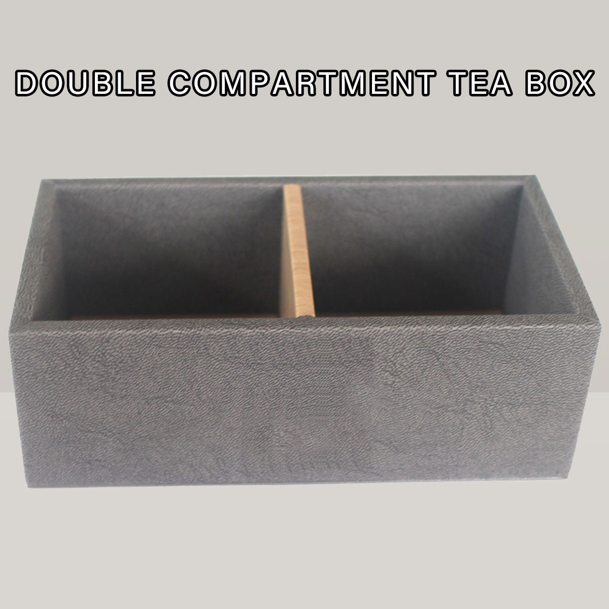 Double Compartment Tea Caddy for Hotel Rooms Tea Bags and Sugar
