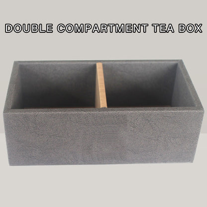 Double Compartment Tea Caddy for Hotel Rooms Tea Bags and Sugar