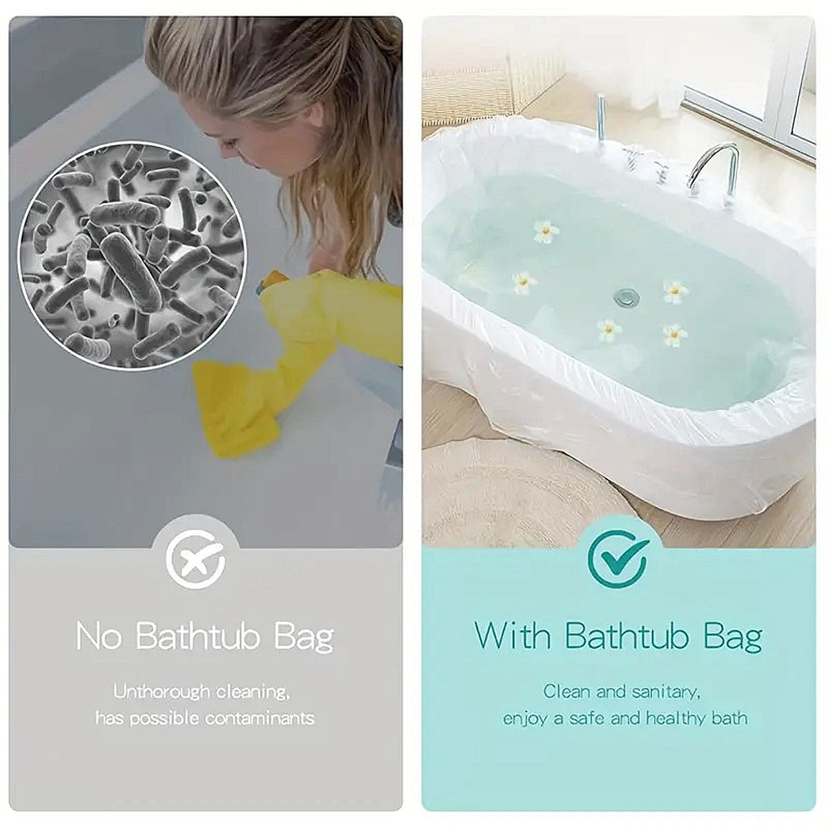 30pcs Disposable Bath Liners Waterproof Film for Hotels