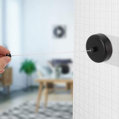 Black Retractable Clothesline Wall Mounted for Bathroom and Balcony