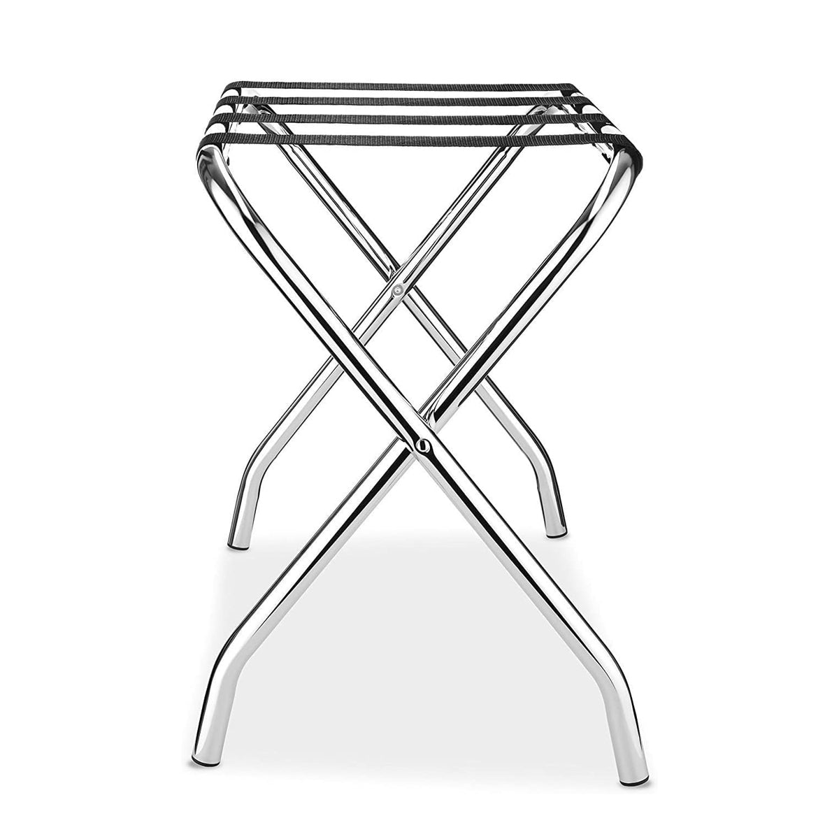 Hotel Foldable Stainless Steel Luggage Rack with Anti Slip Straps
