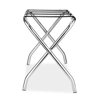 Hotel Foldable Stainless Steel Luggage Rack with Anti Slip Straps