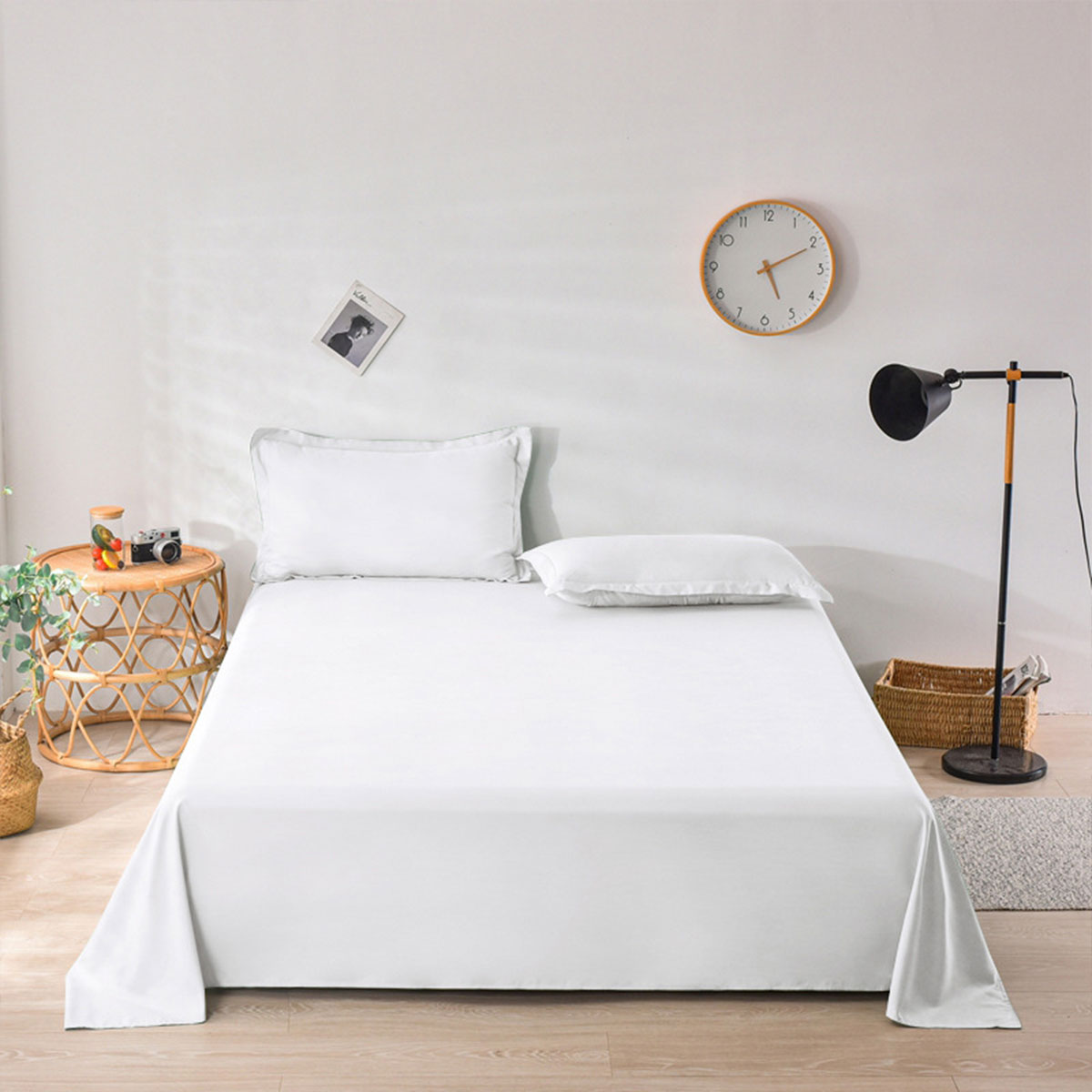 Hotel Quality White Bed Sheets Soft Microfiber Bedding for Home or Motel