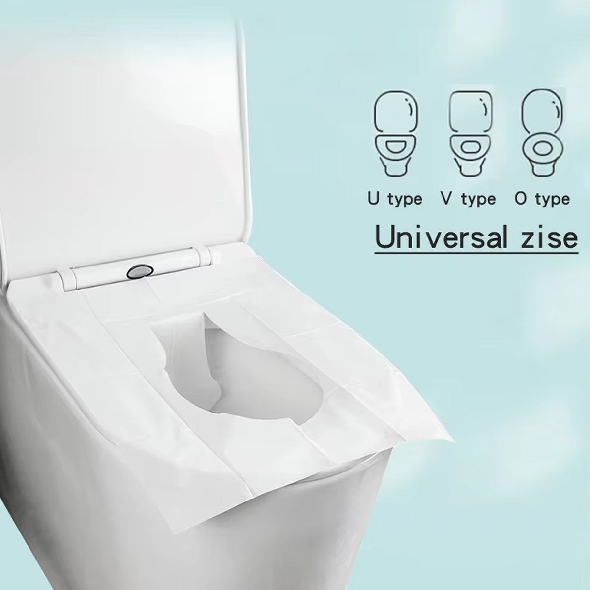 50pcs Flushable Toilet Seat Pads Water Soluble Travel