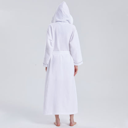 Hotel Hooded Cotton Waffle Bathrobe Long Quick Dry Unisex
