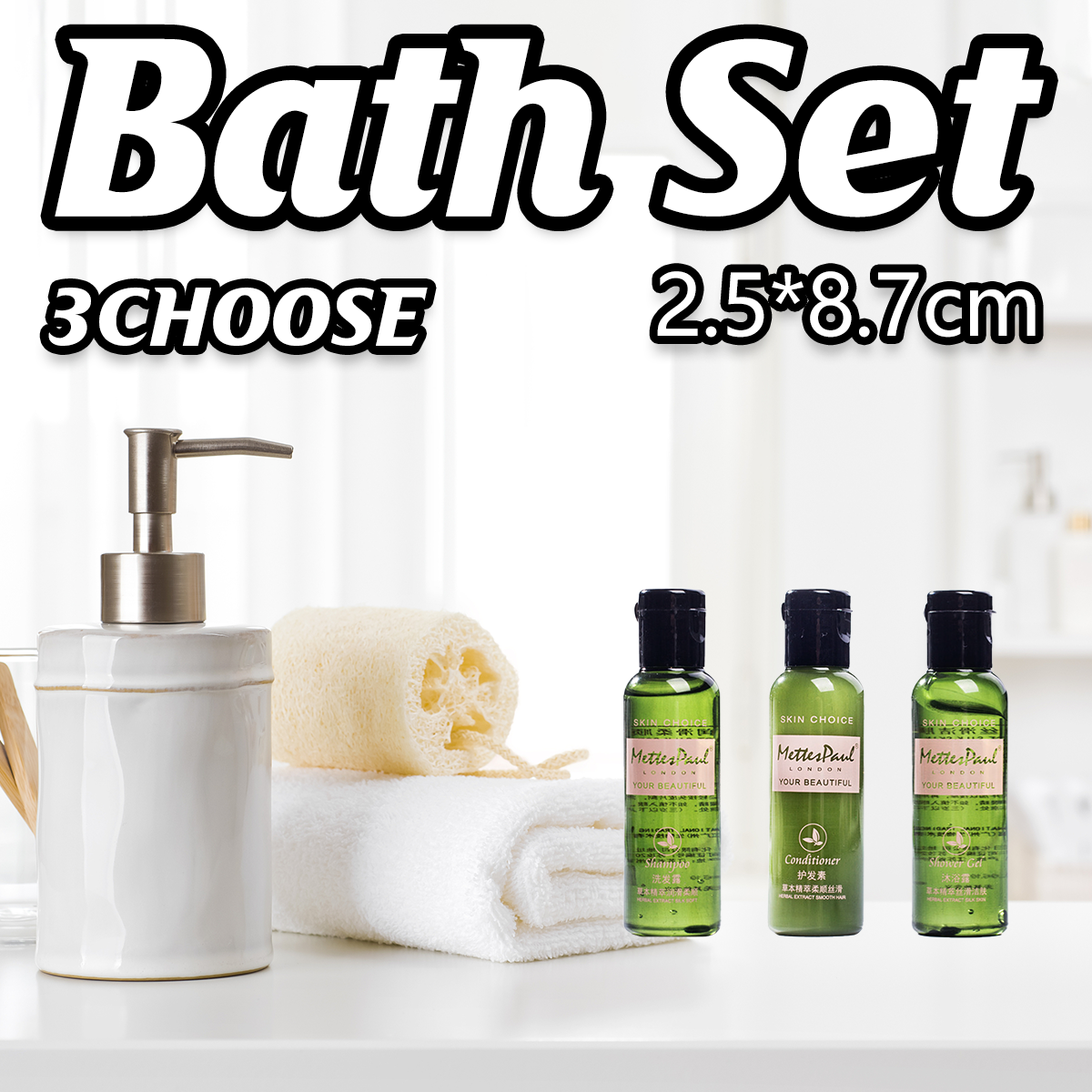 Hotel Toiletry Bottles Shampoo Gel Conditioner 20 Pack
