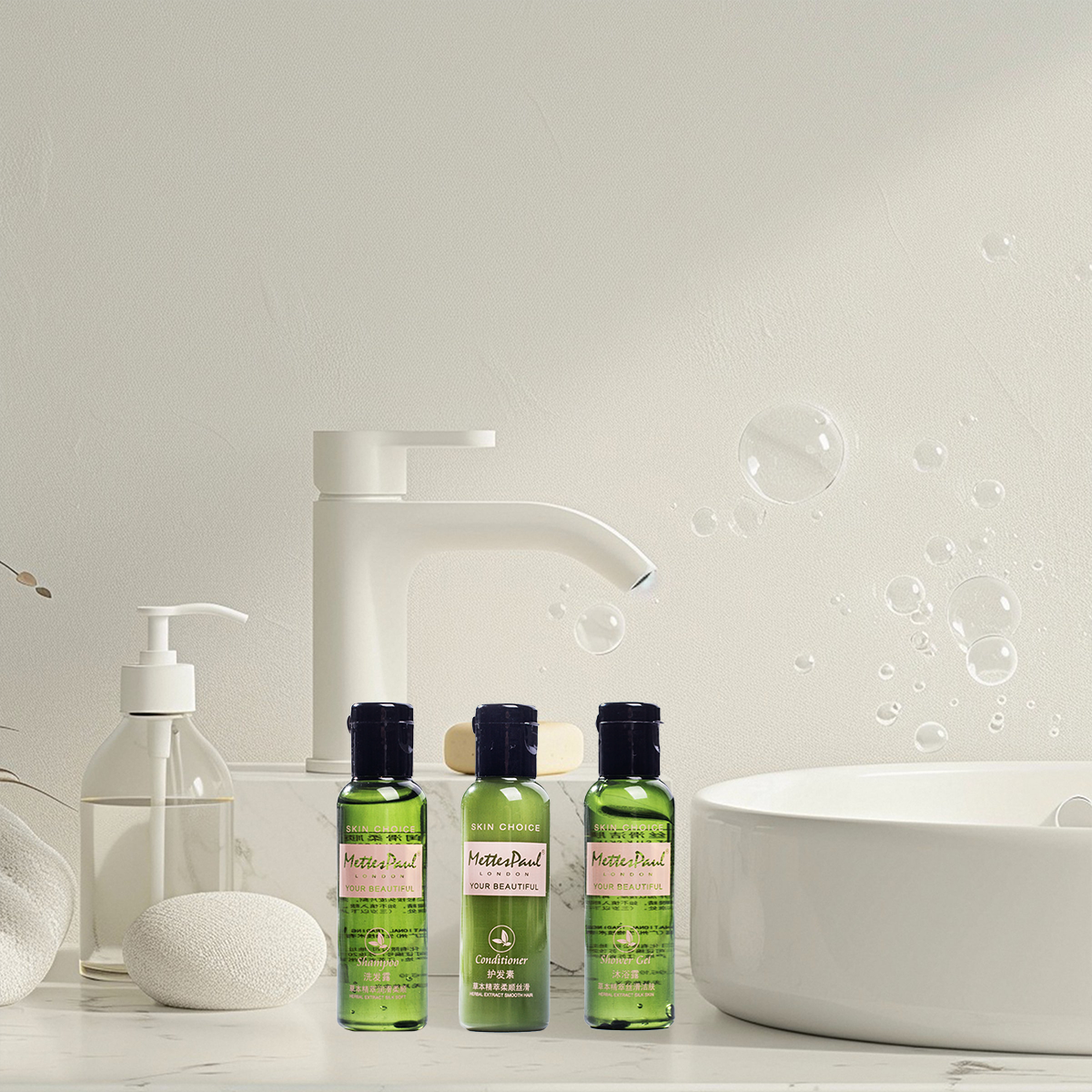 Hotel Toiletry Bottles Shampoo Gel Conditioner 20 Pack
