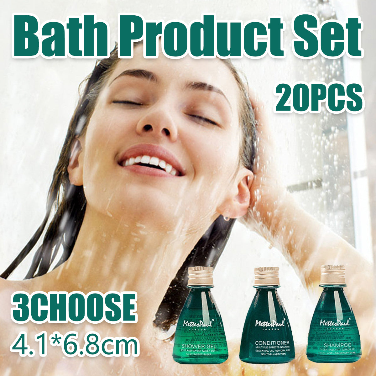20 Pcs Hotel Travel Toiletry Bottles Shampoo Gel or Conditioner