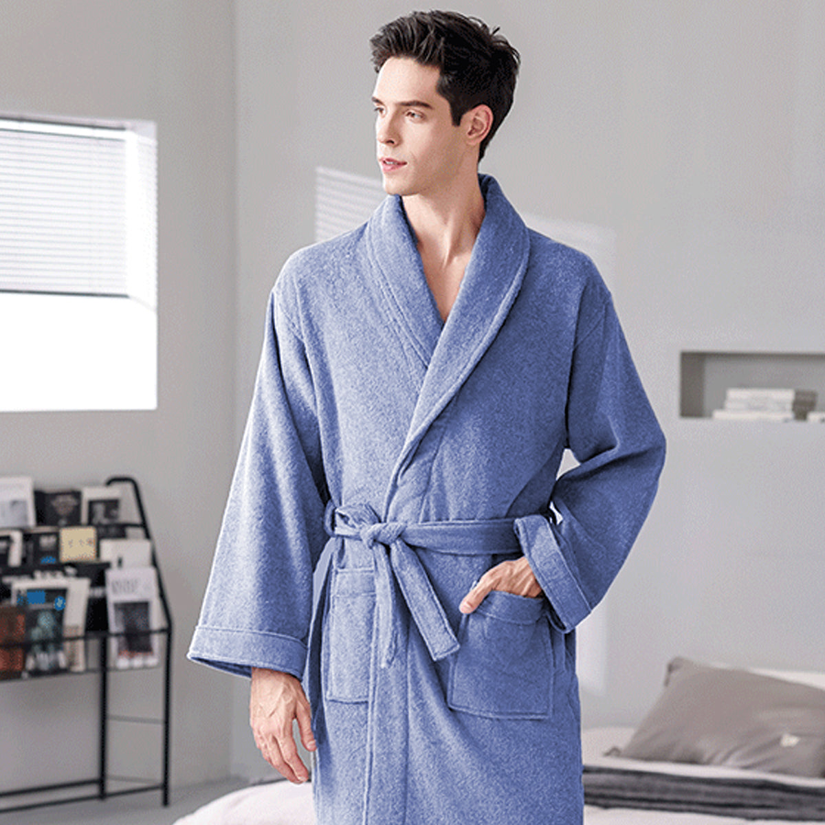 Cotton Bathrobe Quick Dry Absorbent Comfortable for Home Hotel Use