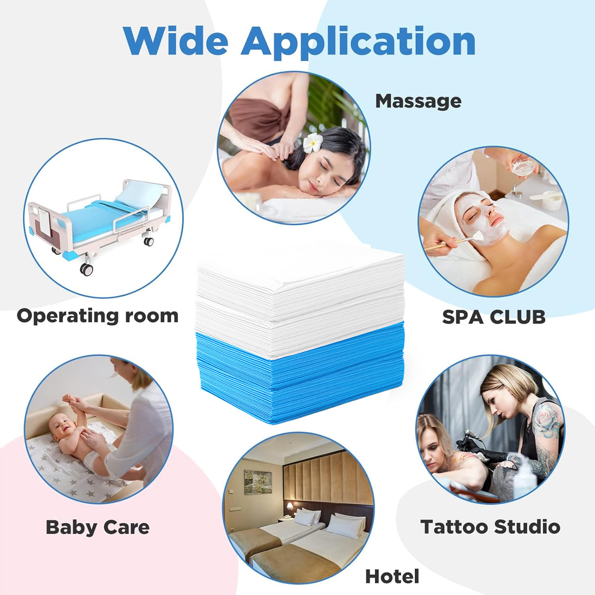 100pcs Non-Woven Breathable Bed Sheet for Hotel and Beauty Salon Spa