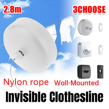 2.8m Stainless Retractable Clothesline Wall Mounted