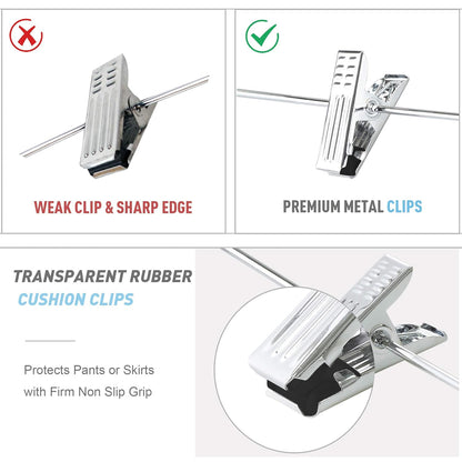 10pcs Wooden Clip Hangers Non Slip for Skirts and Trousers