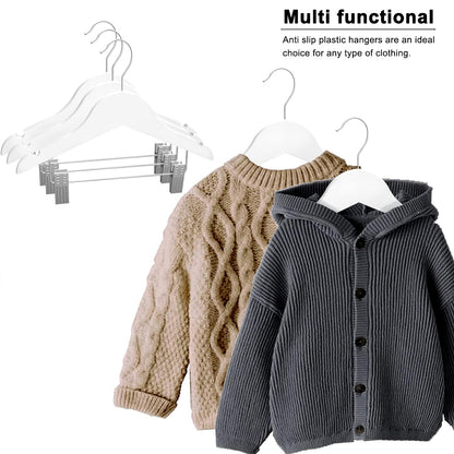 10pcs Wooden Clip Hangers Non Slip for Skirts and Trousers