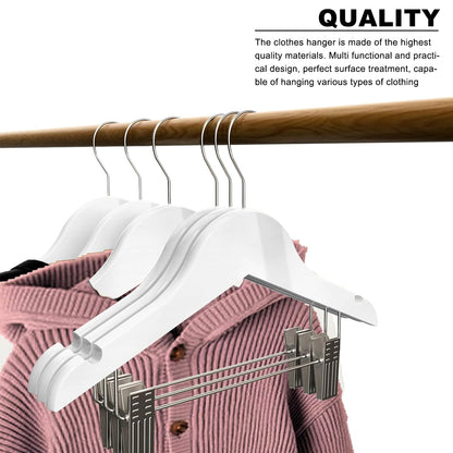 10pcs Wooden Clip Hangers Non Slip for Skirts and Trousers