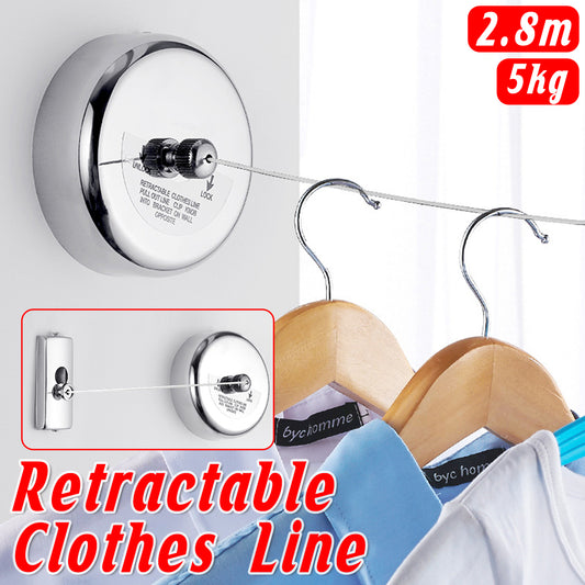 No Drill Retractable Clothesline 2.8m for Indoor Outdoor Hotel Laundry