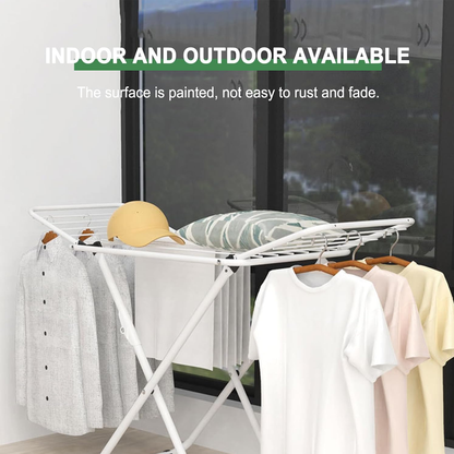 Floor Standing Clothes Drying Rack Foldable Indoor Garment Drying Rack for Laundry