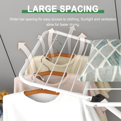 Floor Standing Clothes Drying Rack Foldable Indoor Garment Drying Rack for Laundry