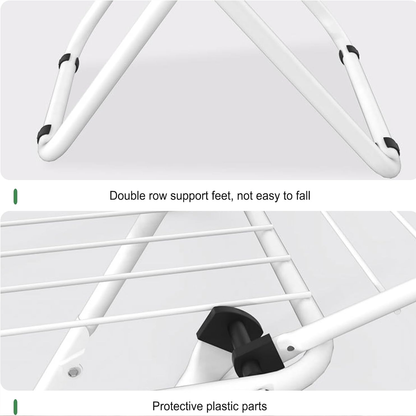 Floor Standing Clothes Drying Rack Foldable Indoor Garment Drying Rack for Laundry