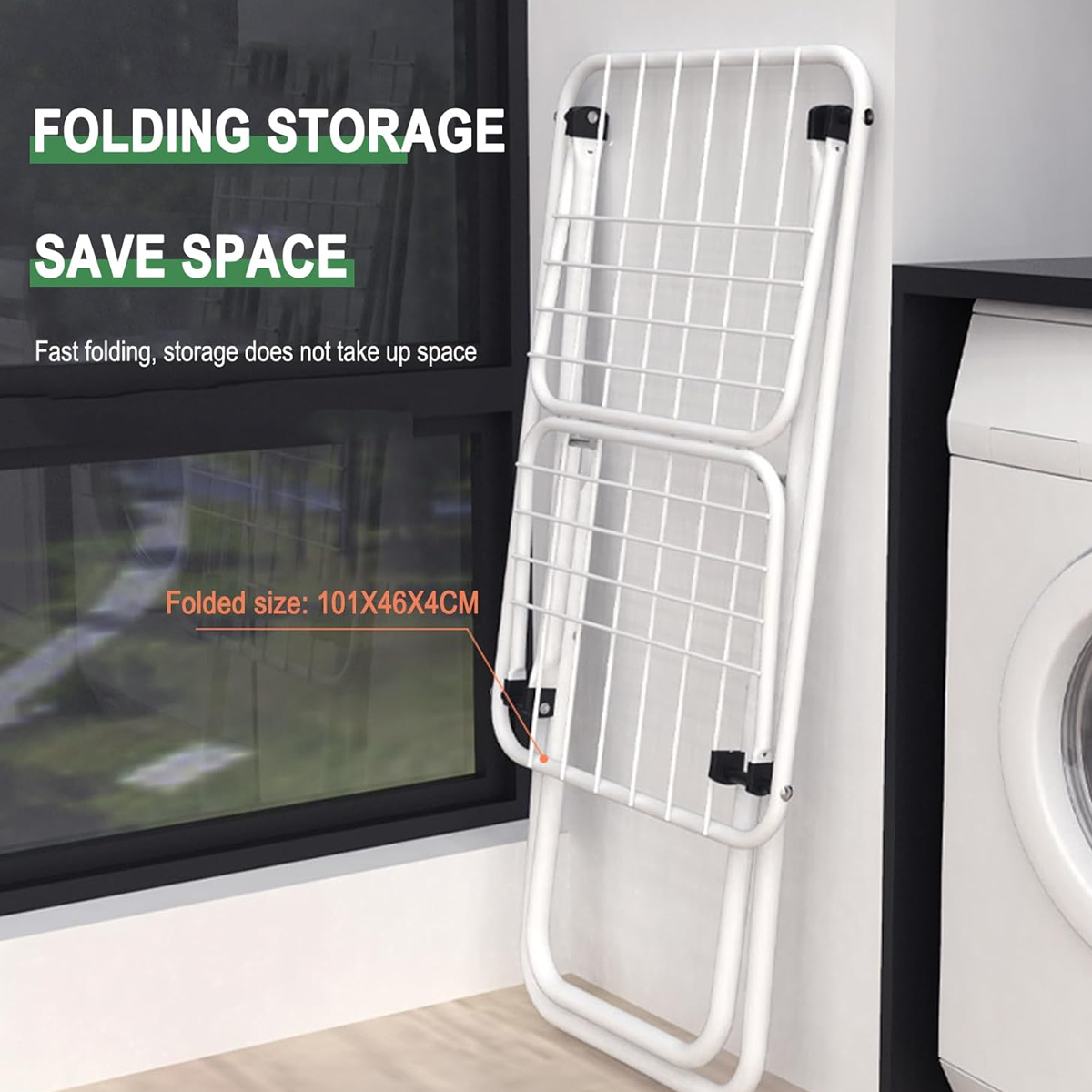 Floor Standing Clothes Drying Rack Foldable Indoor Garment Drying Rack for Laundry