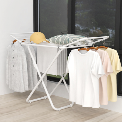 Floor Standing Clothes Drying Rack Foldable Indoor Garment Drying Rack for Laundry