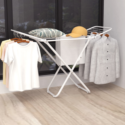 Floor Standing Clothes Drying Rack Foldable Indoor Garment Drying Rack for Laundry
