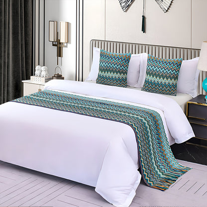 Hotel Houndstooth Bed Skirt Acetate Fabric for 120cm 180cm Beds