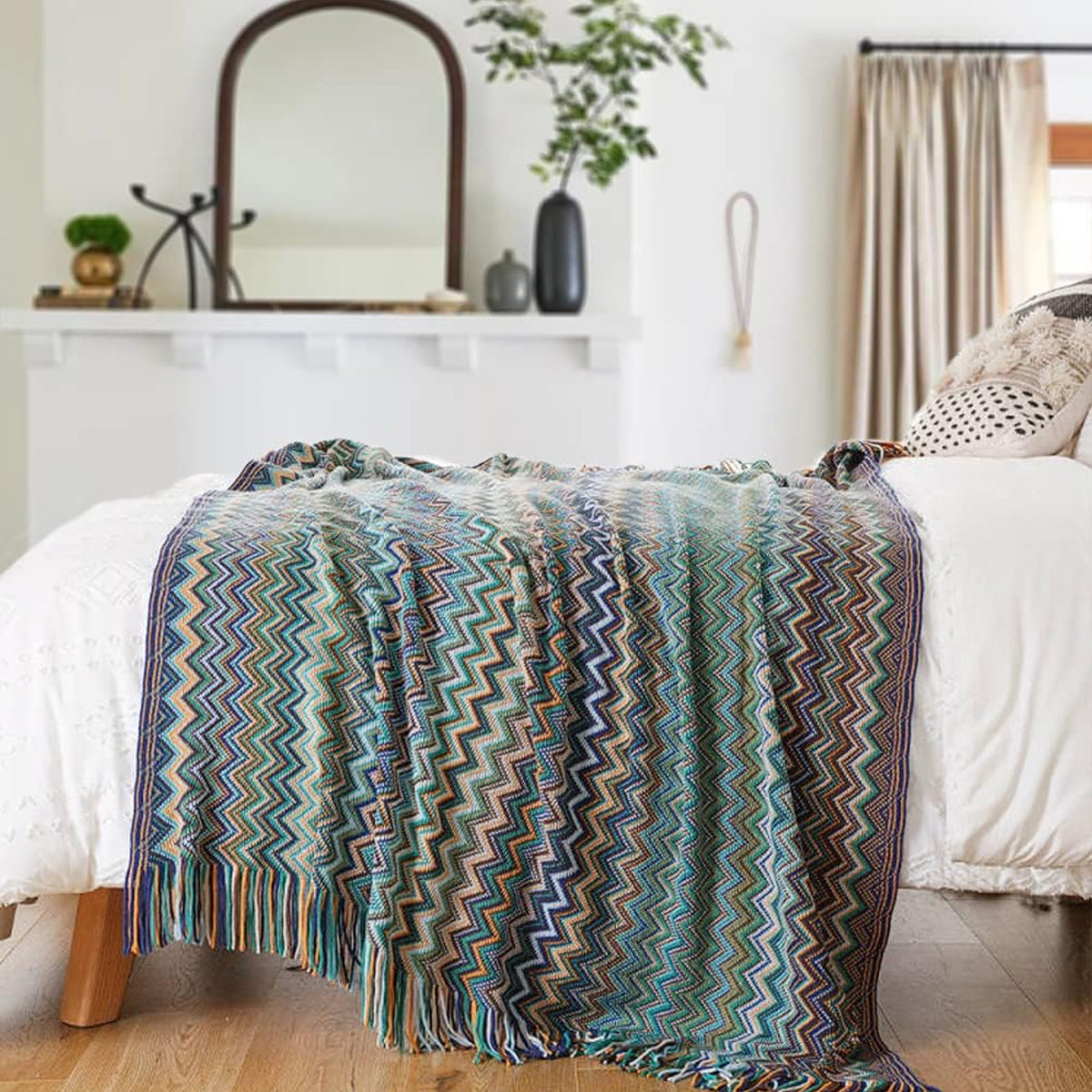 Hotel Houndstooth Bed Skirt Acetate Fabric for 120cm 180cm Beds