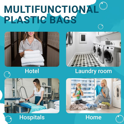 50pcs Disposable Hotel Laundry Bags with Drawstring for Travel and Home